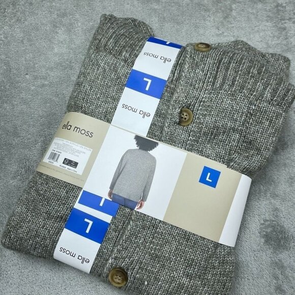 Ella Moss Button-Up Womens Cardigan Large Gray Relaxed Fit d0097 - Picture 4 of 8